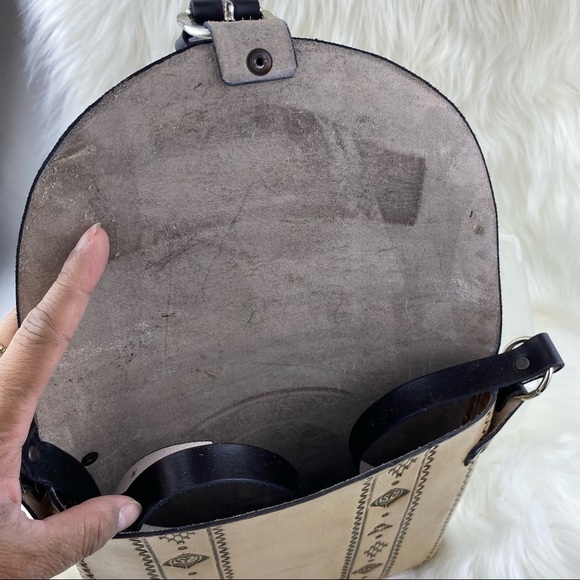 NEW RAW LEATHER MEXICAN CROSSBODY BAG - Picture 9 of 14